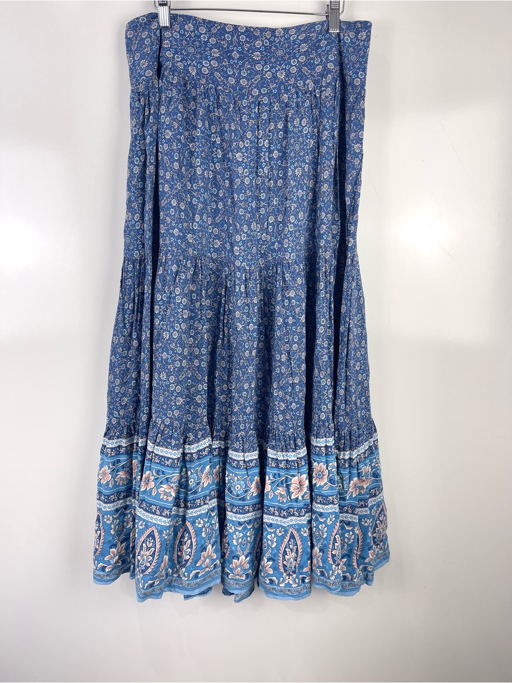 Natural Life Hanna Convertible Maxi Skirt Womenβs Size XL Blue Paisley Floral